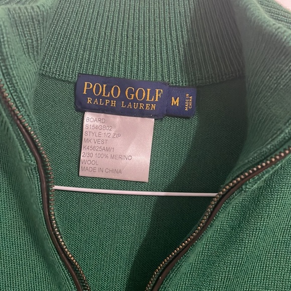 Polo Vest - Polo Golf - medium - quarter zip green vest - Picture 2 of 7